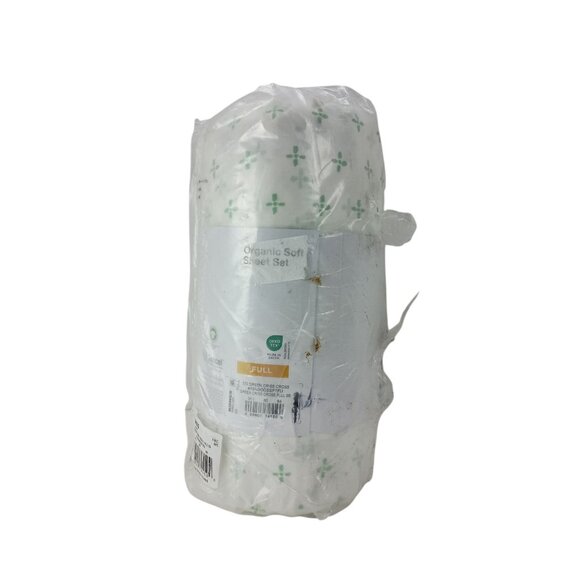 SONOMA Good For Life 4 Piece Sheet Set fULL Size 320 Green Criss Cross - Picture 5 of 5